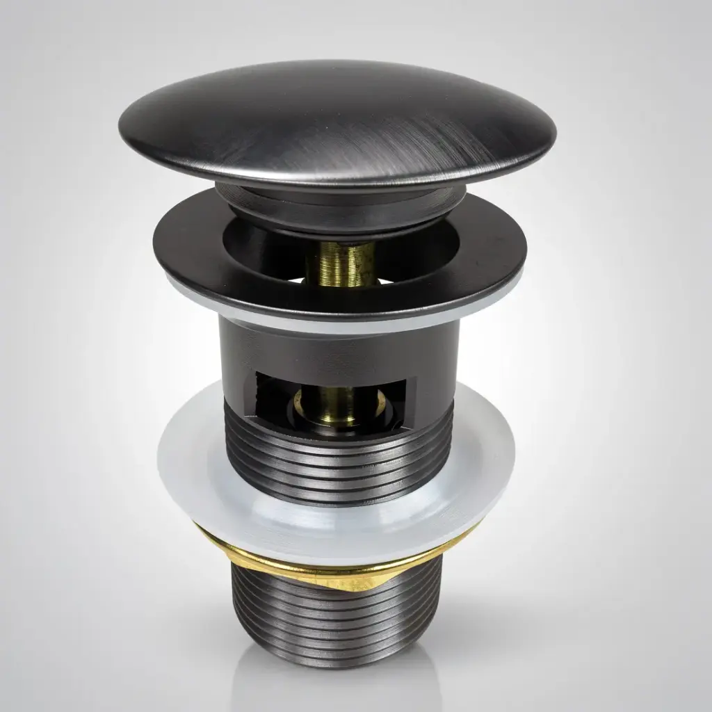 [40492] 32/40mm Gun Metal Mushroom Solid Brass Basin Pop Up Waste with Overflow