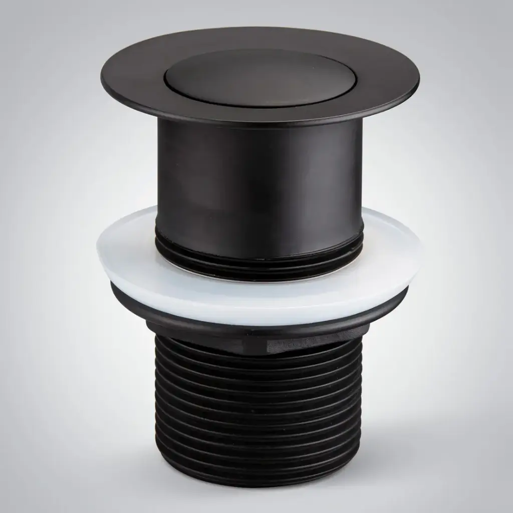 [50273] 32/40mm Matt Black Solid Brass Basin Pop Up Waste NO Overflow