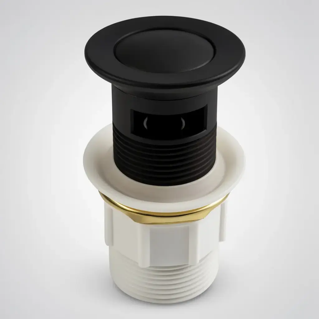 [40480] 32/40mm Solid Brass Basin Pop Up Waste with Overflow Matt Black