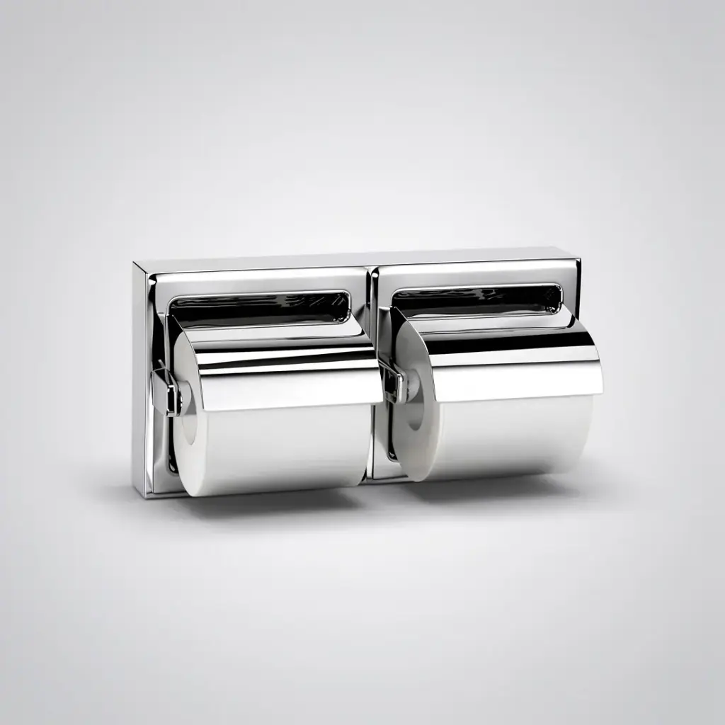 [55698] 321WX162HX51Dmm Bradley Australia Map Double Toilet Tissue Bright SS Dispenser