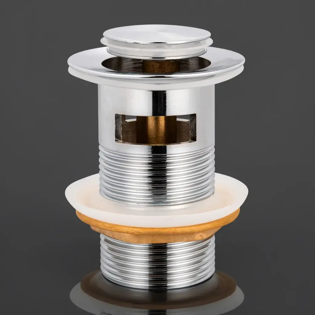 32mm/40mm Chrome Solid Brass Basin Pop Up Waste  With Overflow