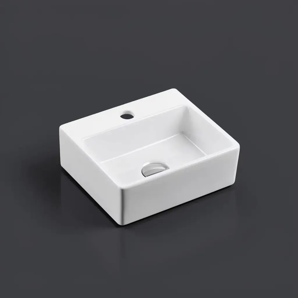 [50093] 330*290*110mm Wall Hung Rectangular Basin With Mixer Hole