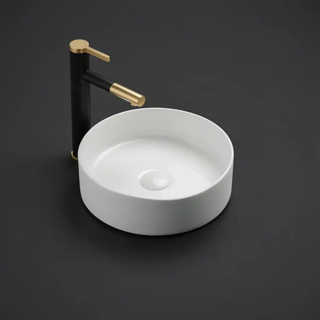 [55467] 350*350*110mm Matte White Olley Fine Ceramic Above Counter Basin No Overflow,32mm Waste
