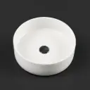 350x350x120mm Round Gloss White Ceramic Above Counter Basin Non-overflow