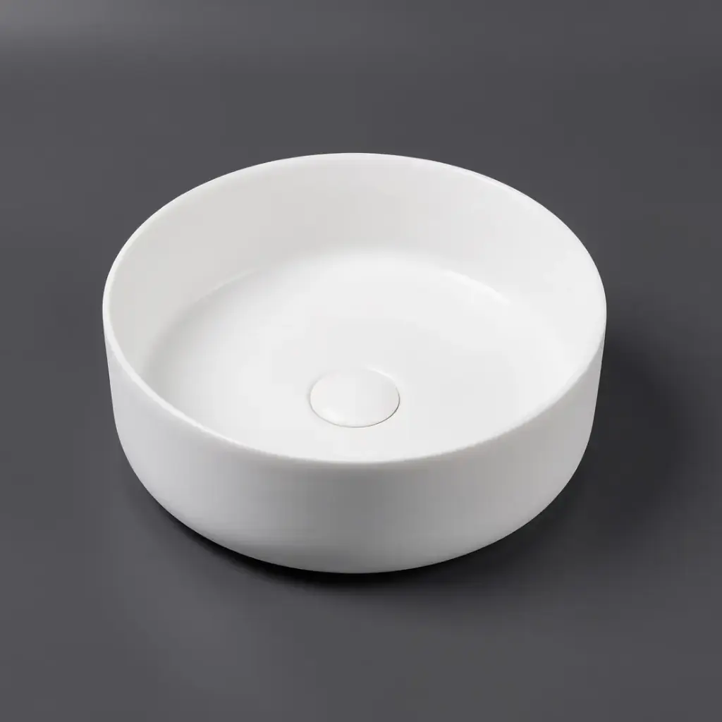 [50044] 355*355*120mm Matt White Above Counter Round Basin