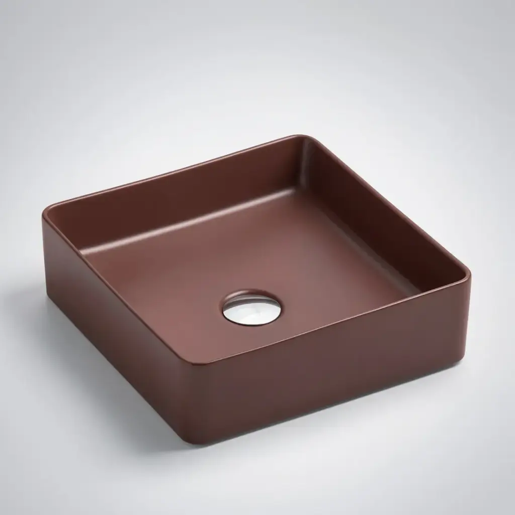 [50030] 360*360*110mm Etna Cappuccino Above Counter Square Basin