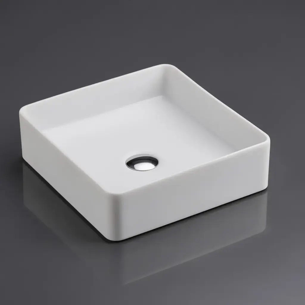360*360*110mm Etna Matt White Above Counter Square Basin