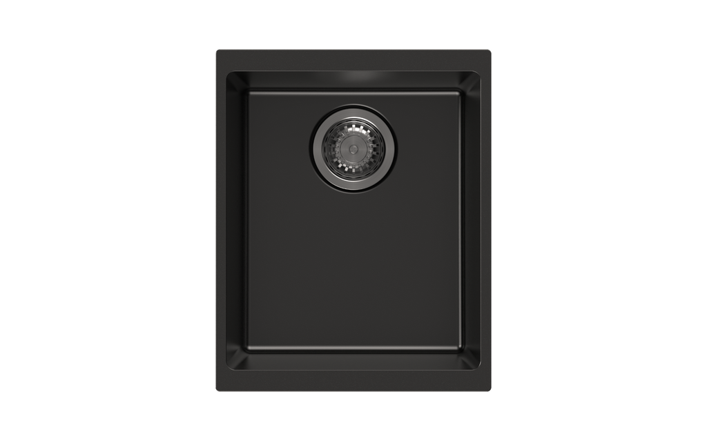 [41392] 370*460*200mm Carysil Black Single Bowl Granite Kitchen/Laundry Sink Top/Flush/Under Mount