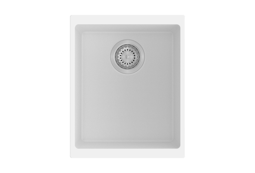 [41393] 370*460*200mm Carysil White Single Bowl Granite Kitchen/Laundry Sink Top/Flush/Under Mount