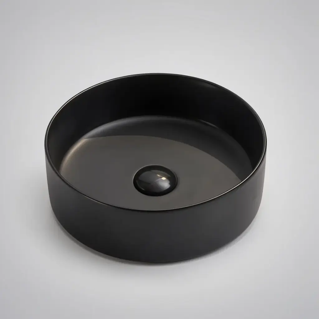 [55469] 395*395*115mm Matte Black Olley Fine Ceramic Above Counter Basin No Overflow,32mm Waste