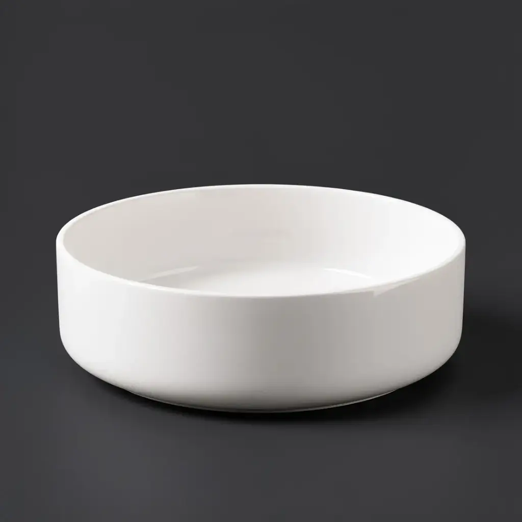 [90132/AC4040R] 400x400x115mm Round Gloss White Ceramic Above Counter Basin Non-overflow