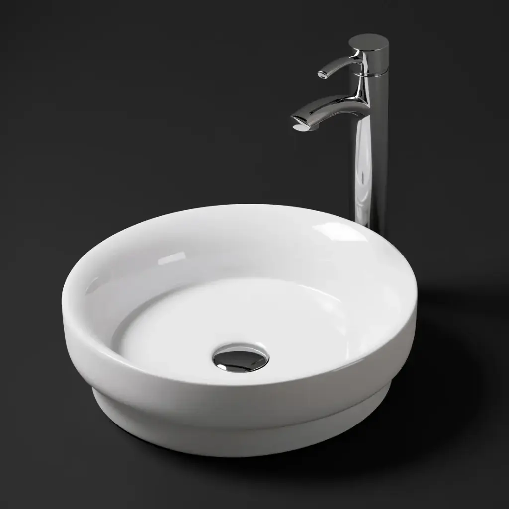 [55526] 405*405*114mm Gloss White Olley Fine Ceramic Insert Art Basins No Overflow,32mm Waste