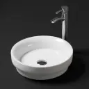 405*405*114mm Gloss White Olley Fine Ceramic Insert Art Basins No Overflow,32mm Waste