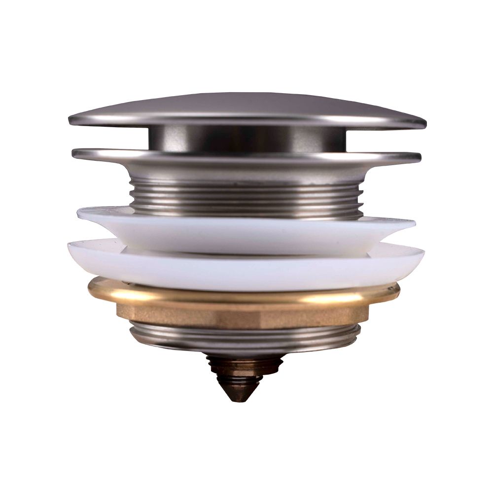 [41250] 40mm Brushed Nickel Solid Brass Bathtub Mushroom Pop Up Waste Drain NO Overflow