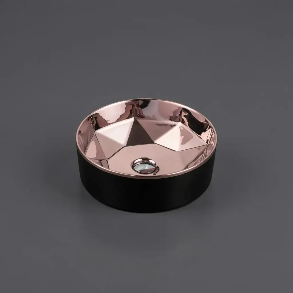 [50055] 410*410*140mm Counter-Top Circular Art Nickel Basin