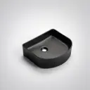 415*365*120mm Cora Above Counter Fluted Matt Black Arch Basin