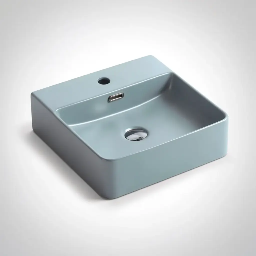 [50042] 420*420*120mm Marsay Tango Grey Wall Hung Square Basin