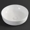 420x420x140mm Round Gloss White Ceramic Above Counter Basin Non-overflow