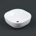 420x420x145mm Square Gloss White Ceramic Above Counter Basin Non-overflow
