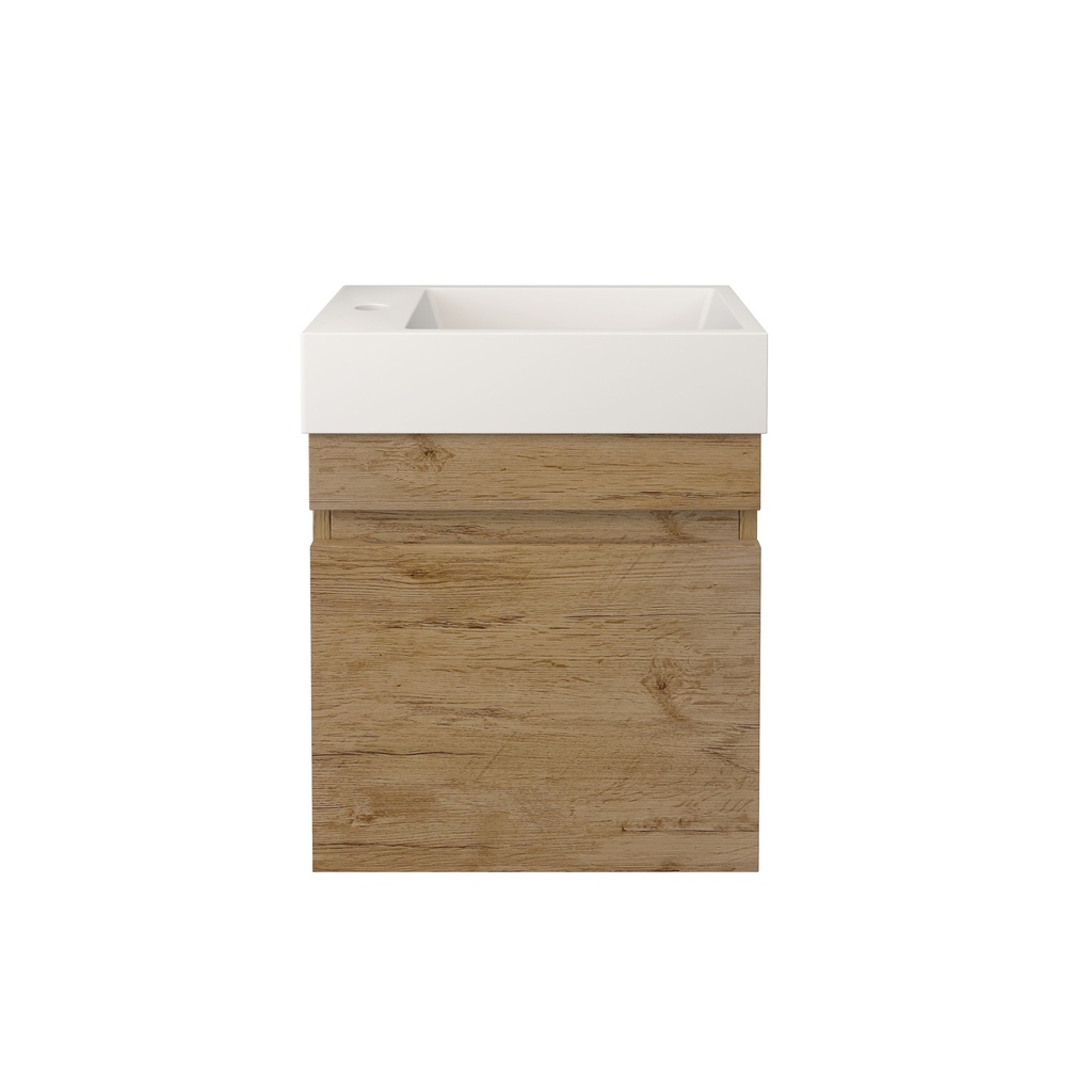 [56547] 420X250X500mm Camden Modern Wall Hung Cabinet Prime Oak,Soft Closing Finger Pull Doors