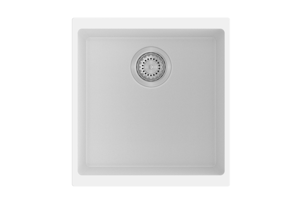 [41391] 430*460*200mm Carysil White Single Bowl Granite Kitchen/Laundry Sink Top/Flush/Under Mount