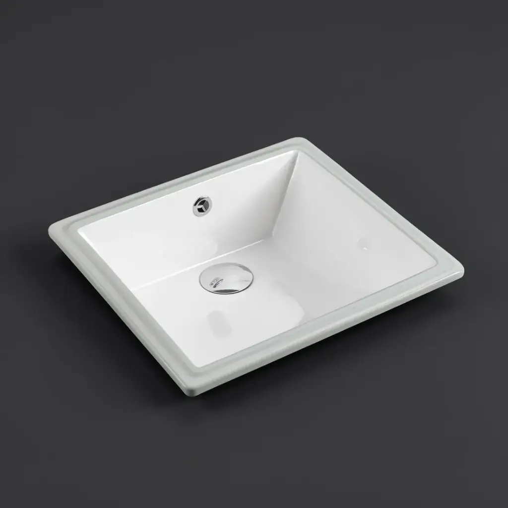 440*440*190mm Undermount Square Basin No Tap Holes