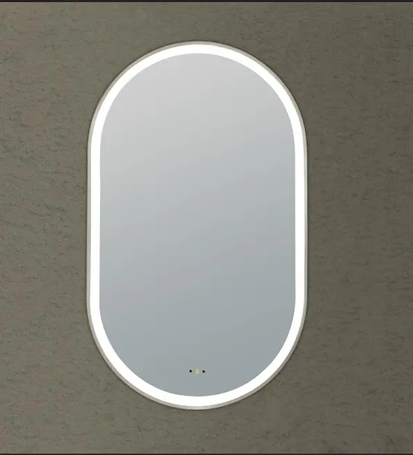 [55956] 450(W)*900mm(H) Gun Metal Ellips Framed LED Mirror