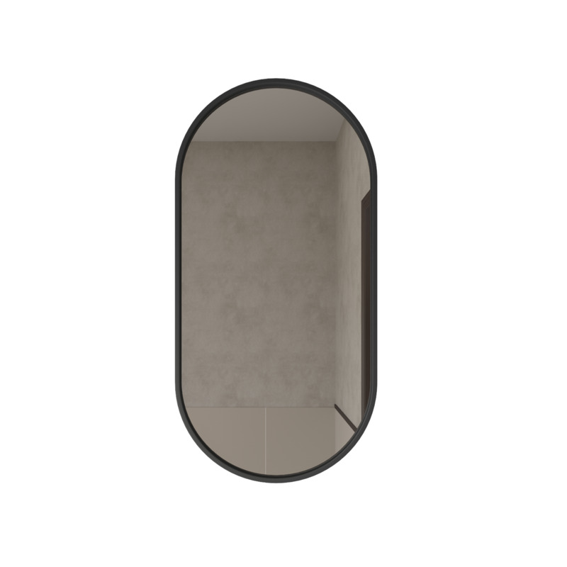 [85043/OVF4590MB] 450x900mm Black Framed Oval Mirror Metal Framed Mirror