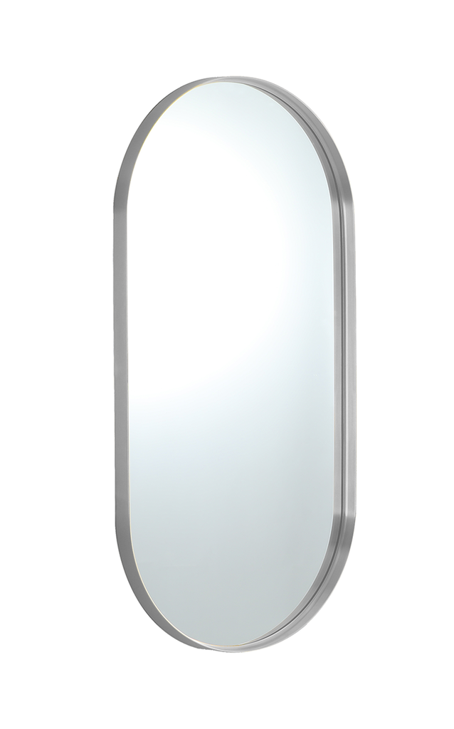 [55915] 450X1200X35mm Brushed Nickel Ellips Frame Mirror