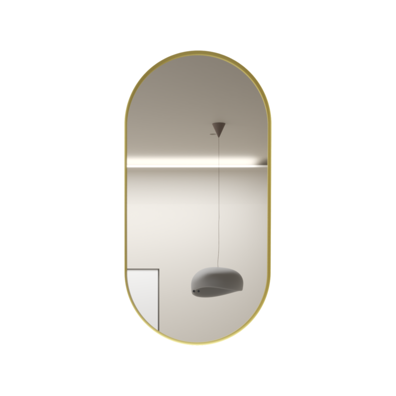 [86134/OVF4590BM-BG] 450×900mm Brushed Gold Framed Oval 3 Color Backlit LED Mirror With Touchless Sensor Switch