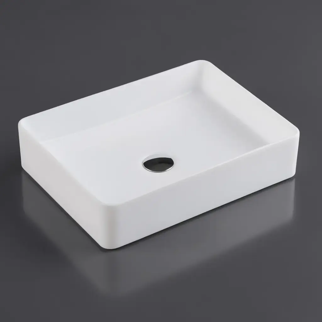 470*360*110mm Etna Matt White Above Counter Rectangular Basin