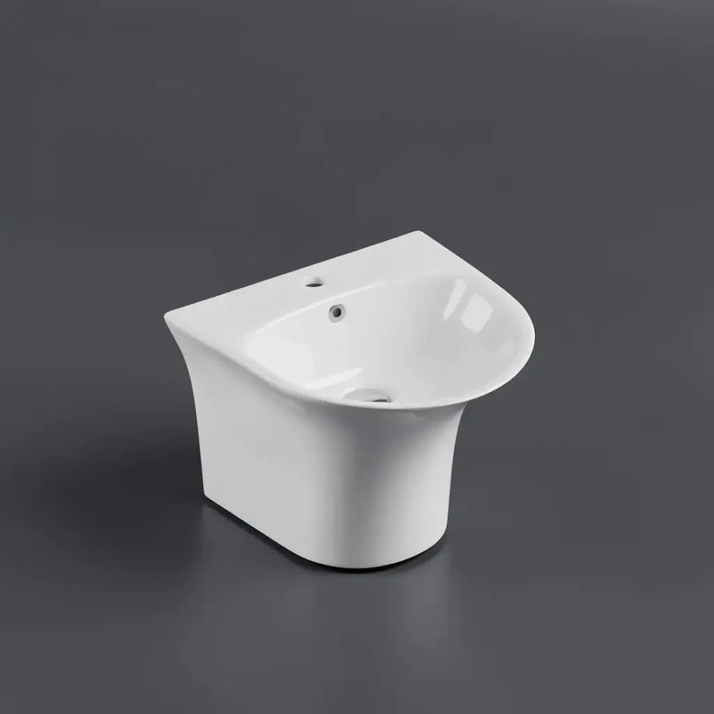 [50146] 470*460*370mm Semi-Pedestal Wall Hung Oval Basin