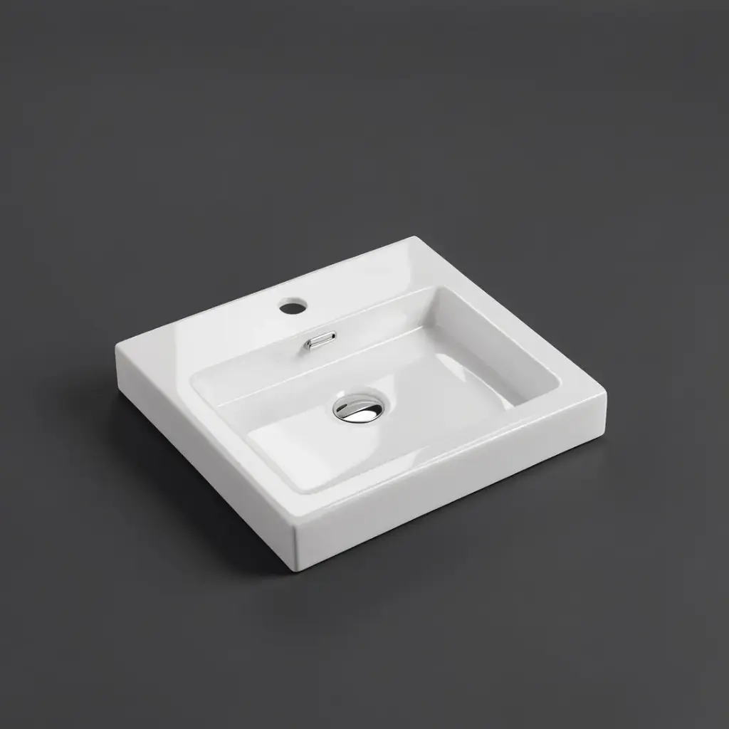 [50082] 480*450*130mm Insert Square Basin With Mixer Hole