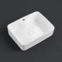 485x380x135mm Rectangle Gloss White Ceramic With 1 Tap Hole Above Counter Basin Non-overflow