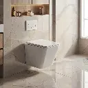 490*345*355mm Enox66 Wall Hung Pan Rimless With Thick Uf Seat Cover