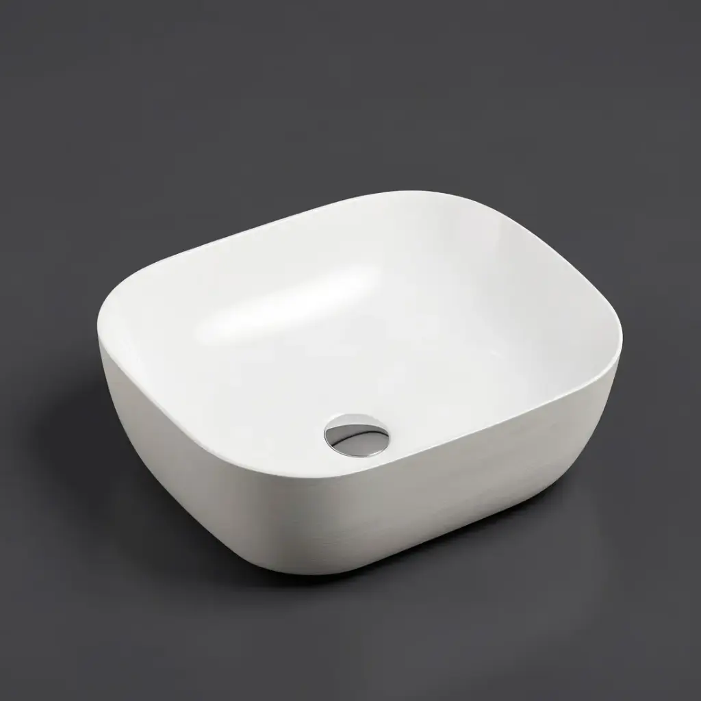 [50009] 490*395*150mm Oval Touchline White Above Counter Basin