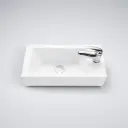 500x245x125mm Gloss White Ceramic Top Right Tap Hole
