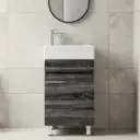 500mm Dark Grey MDF 1 Door Freestanding Bathroom Vanity Cabinet Only