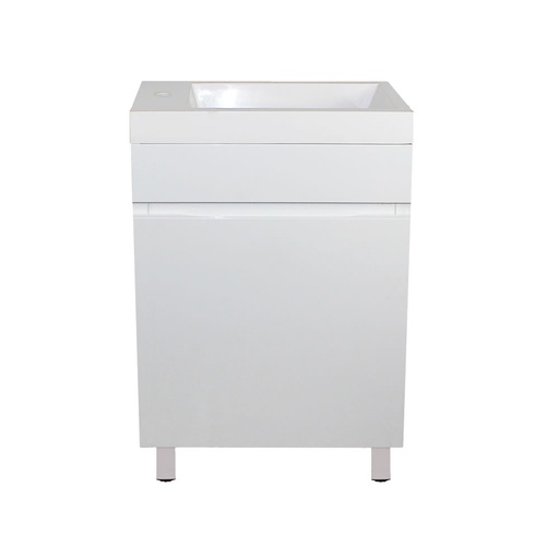 [93032/MW5025L] 500mm Matte White MDF 1 Door Freestanding Bathroom Vanity Cabinet Only
