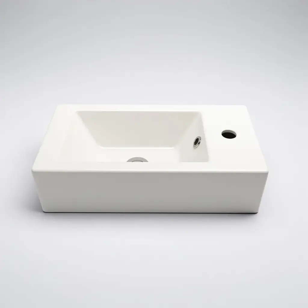 [90216/CT5125R] 510Lx255Dx150Hmm Gloss White Ceramic Top Right Tap Hole