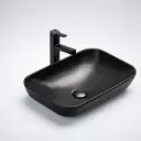 520*340*150mm Matt Black Kliff Fine Ceramic Insert Basin No Oerflow