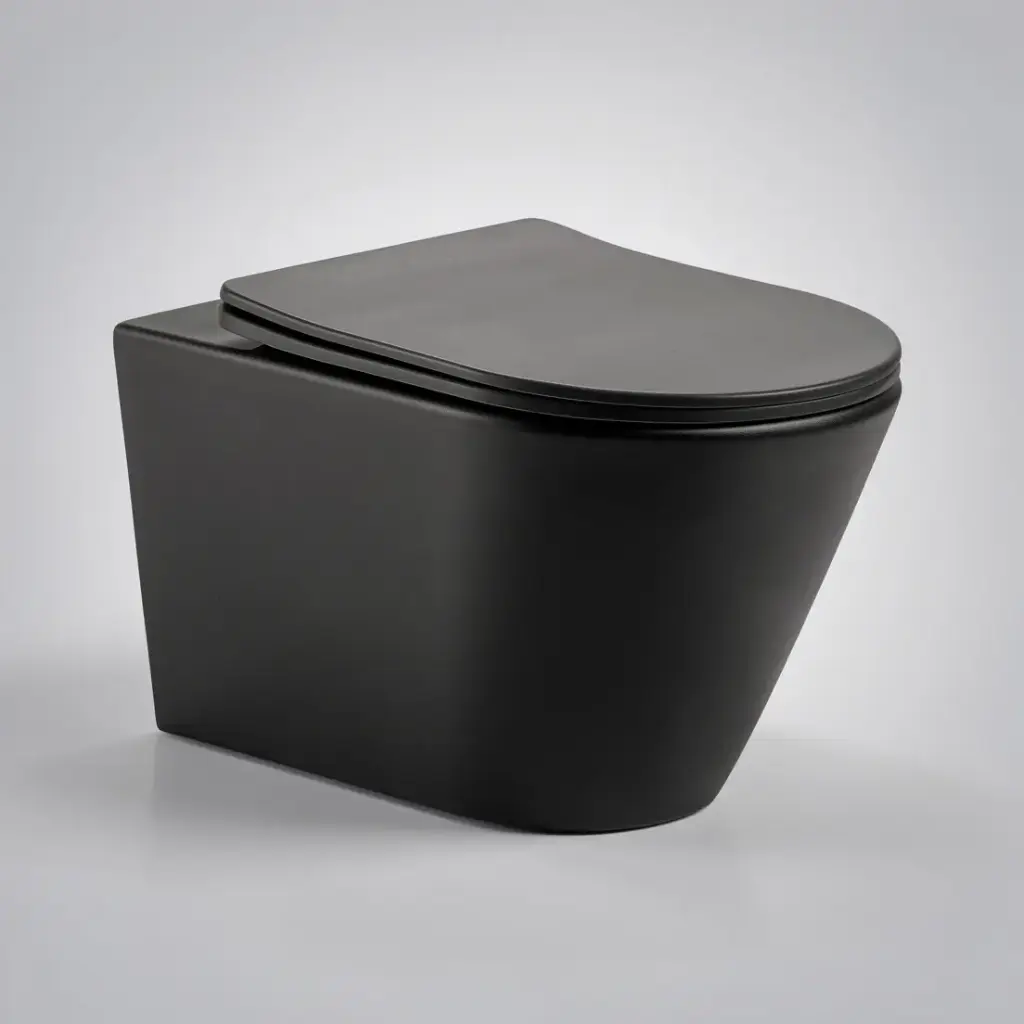 [56156] 520*360*350mm Matte Black Agena Tonardo Rimless Flush Wall-Hung Pan