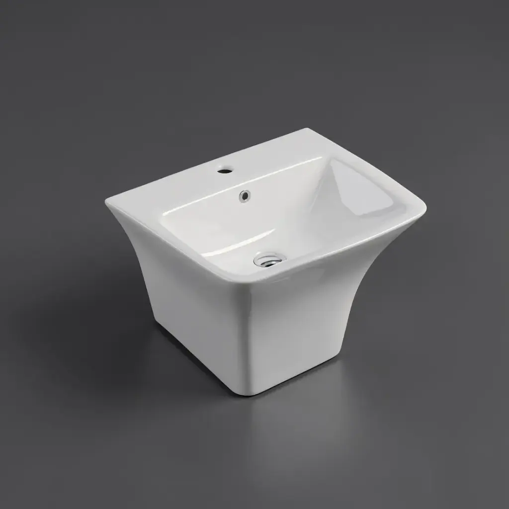 530*440*360mm Semi-Pedestal Wall Hung Rectangular Basin (530X110)