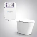 545*360*140mm Acadia Geberit Inwall Floor Toilet Suite Tornado Rimless Matte White Wall Faced Floor Pan