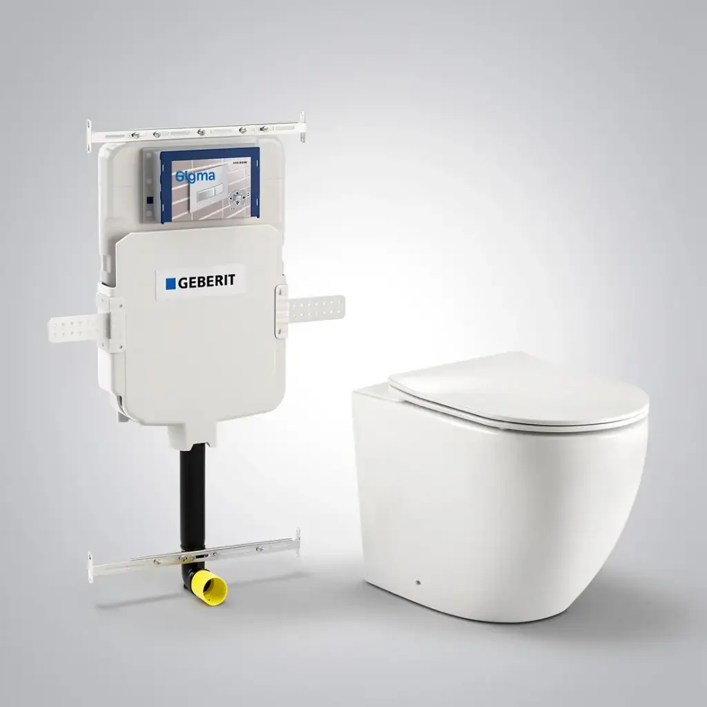 [56165] 560X365X420mm Procida Geberit Inwall Floor Toilet Suite Rimless Wall Faced Floor Pan