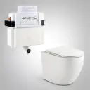 560X365X420mm Procida R&T Lower Counter Inwall Floor Toilet Suite Rimless Wall Faced Floor Pan