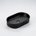 580*360*120mm Cora Above Counter Fluted Matt Black Pill Basin
