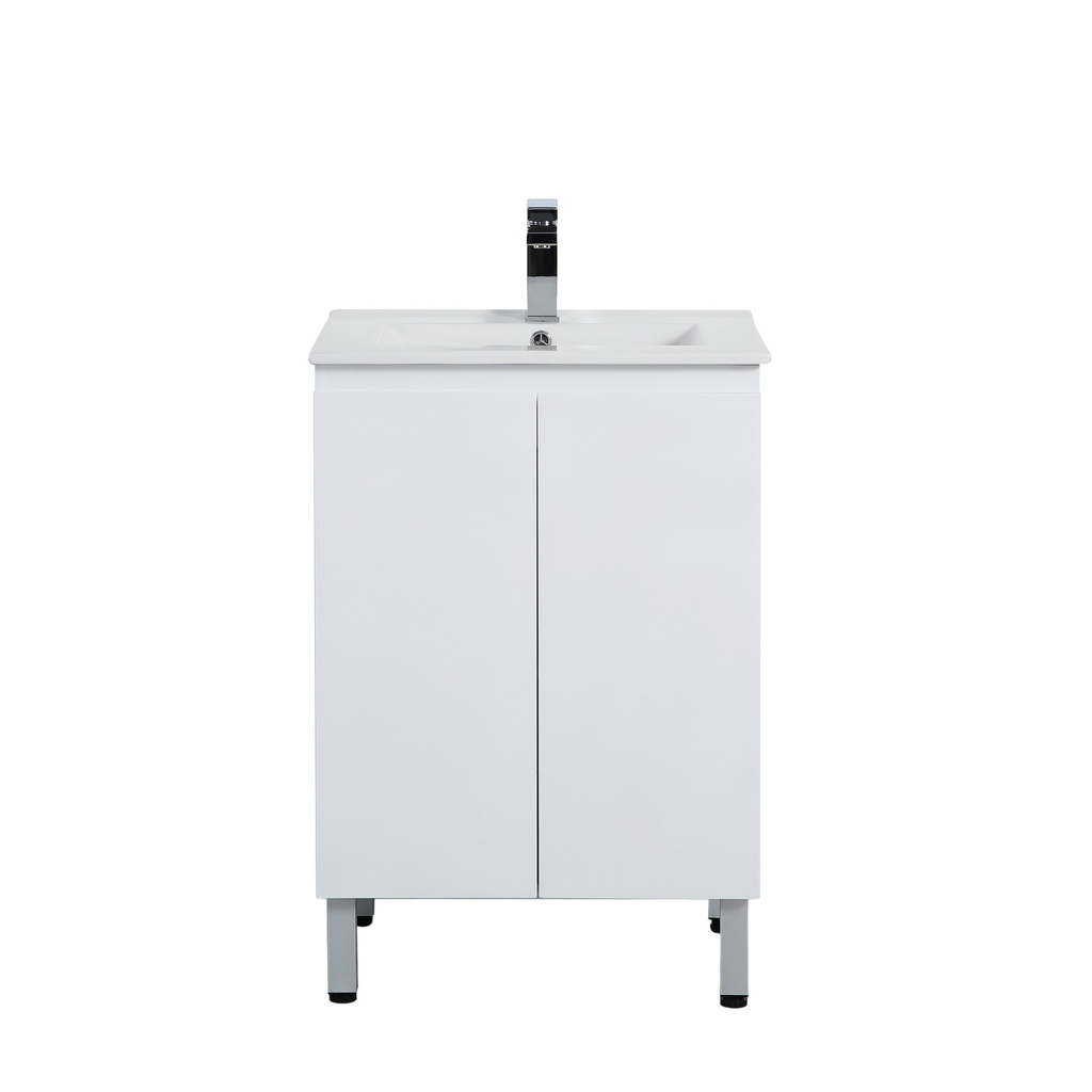 [56855] 590*455*860mm Gloss White Alpha Free Standing PVC Vanity