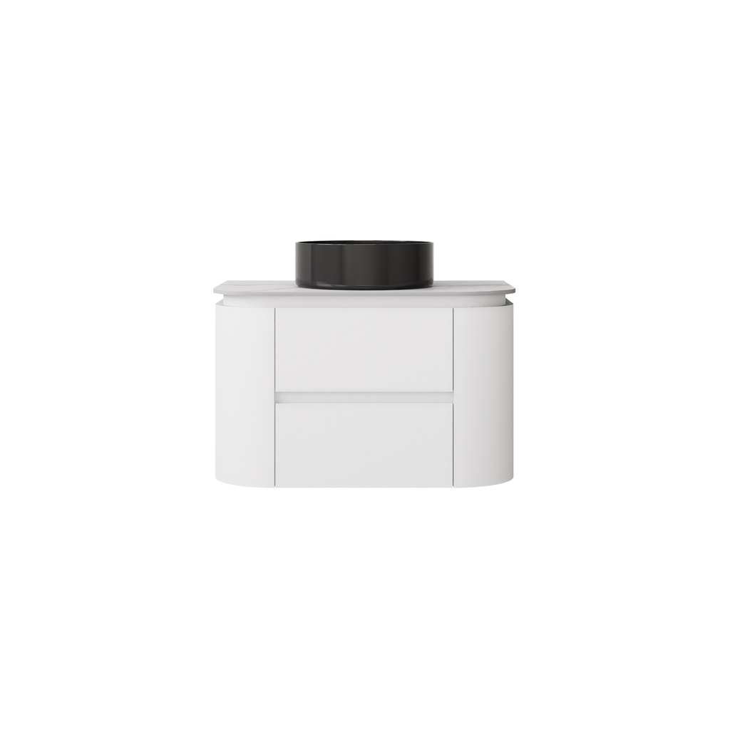 [56676] 590X455X470mm Matte White Devito Modern Wall Hung Vanity PVC Cabinet