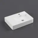 600*420*120mm Wall Hung Rectangular Basin With Left Drainer&Mixer Hole